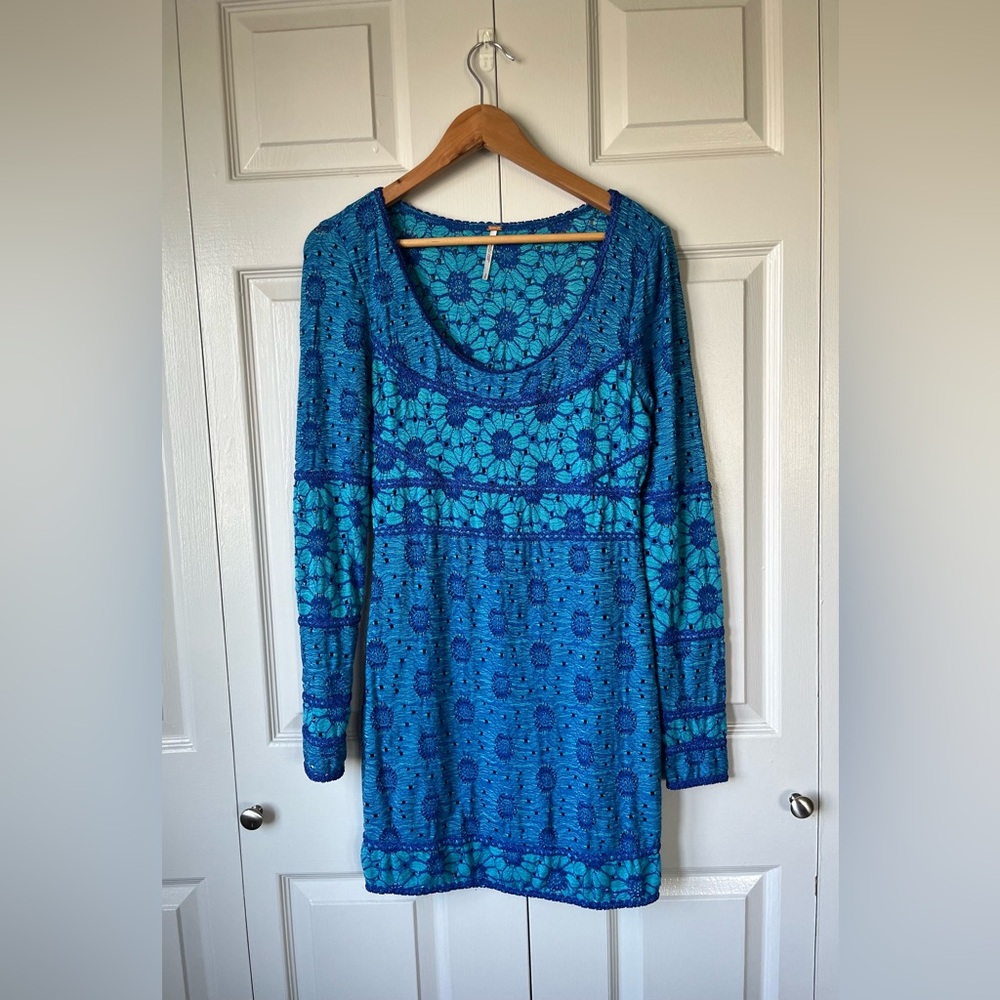 Free people botanical forest floral mini dress